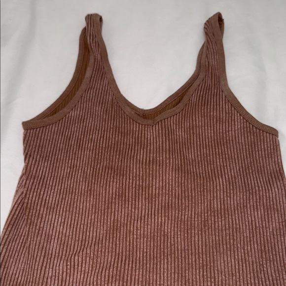 Brown Ribbed Bodysuit - Picture 5 of 7